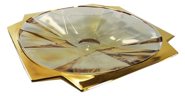 Metropolitan tanier amber so zlatom 21,5 cm