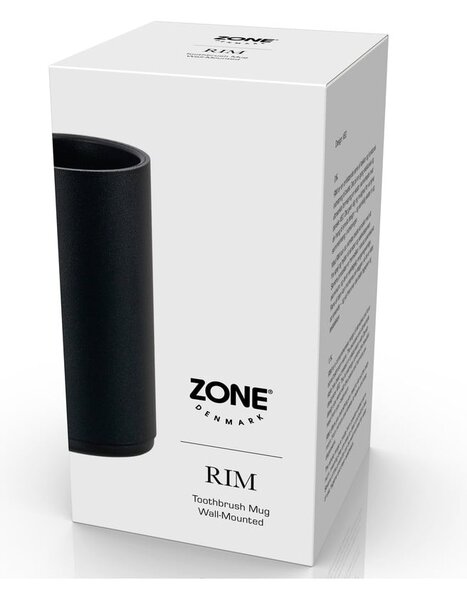 Čierny závesný pohárik na zubné kefky Zone Rim