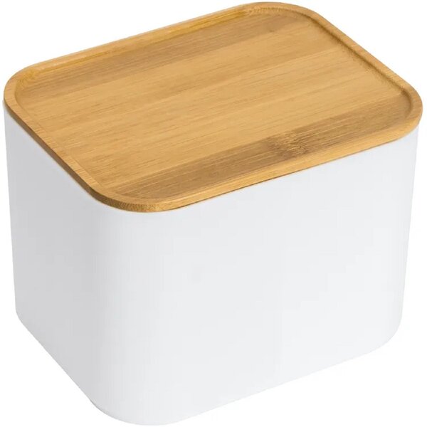 Goodhome Kozmetický organizér s bambusovými priehradkami a vekom, SENBOO 15x12x11