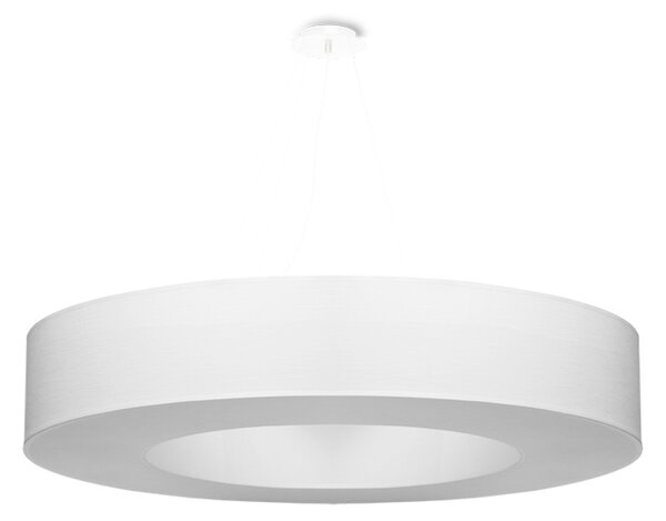 Závesné svietidlo Saturno, 1x biele textilné tienidlo, (biely plast), (fi 90 cm)