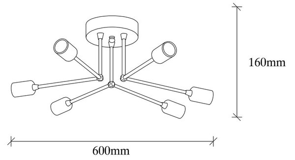 Čierne stropné svietidlo Sparrow – Opviq lights