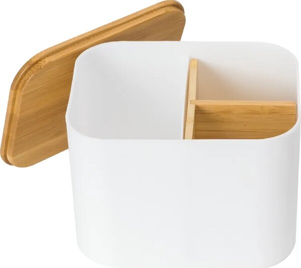 Goodhome Kozmetický organizér s bambusovými priehradkami a vekom, SENBOO 15x12x11