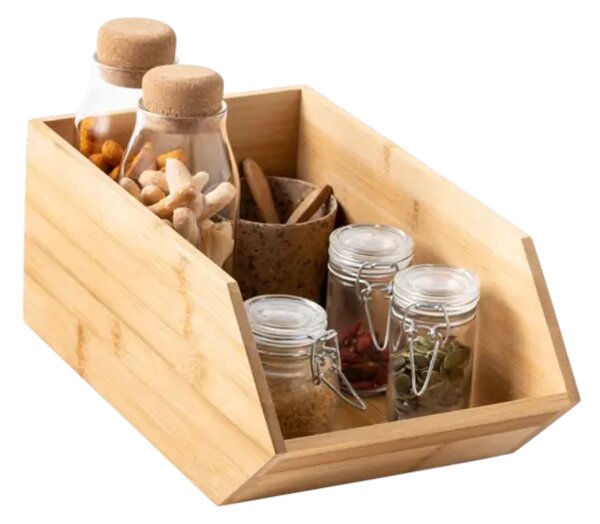 JJA Bambusový organizér, úložný box, 1-komorový, SINGLE CAJA, 31x17x13