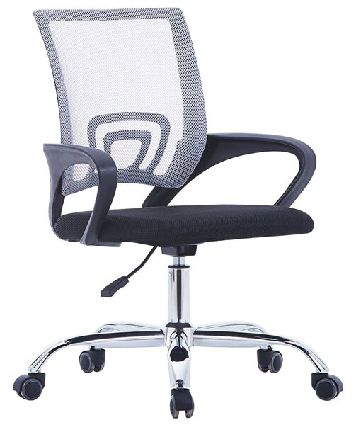 Kancelárska stolička s mriežkovaným operadlom sivá látková