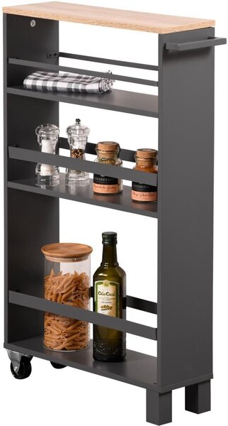 KESPER Polica do výklenku z drevotrieskovej dosky, sivá, 15 x 79 x 50 cm