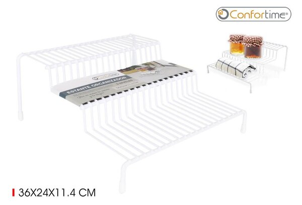 CONFORTIME Organizér, 3-poschodový, biely kov, PATRO - 36 x 24 x 11,4 cm