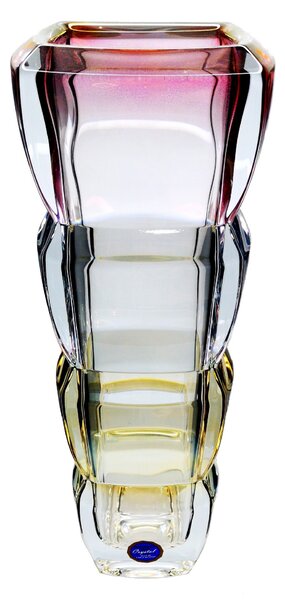 Crystalite Bohemia váza Segment farebná 28 cm - Rubínová
