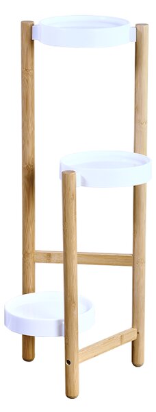 Kesper Stojan na kvety, 3-poschodový, drevo, biely
