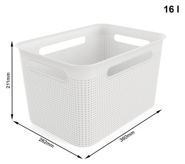 Rotho Úložný box s rúčkami BRISEN 16 l, 36 x 26,2 x 21 cm, biely