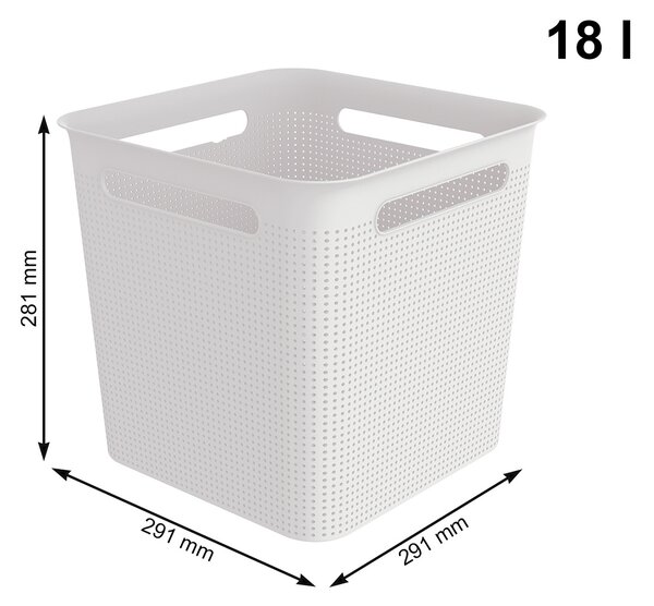 Rotho Úložný box s rúčkami BRISEN 18l, 29x29x29 cm, biely