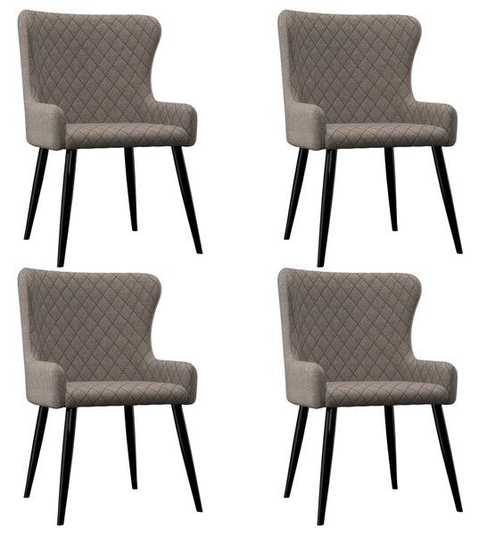 Jedálenské stoličky 4 ks sivohnedé látkové