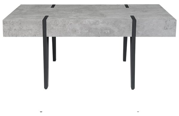 Konferenčný stolík imitácia betónu čierne kovové nohy 100 x 60 cm obdĺžnikový moderný industriálny štýl