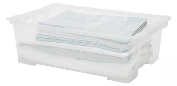 Rotho Univerzálny úložný box, krabica s vekom, EVO, transparent - 58x39x19, 30l