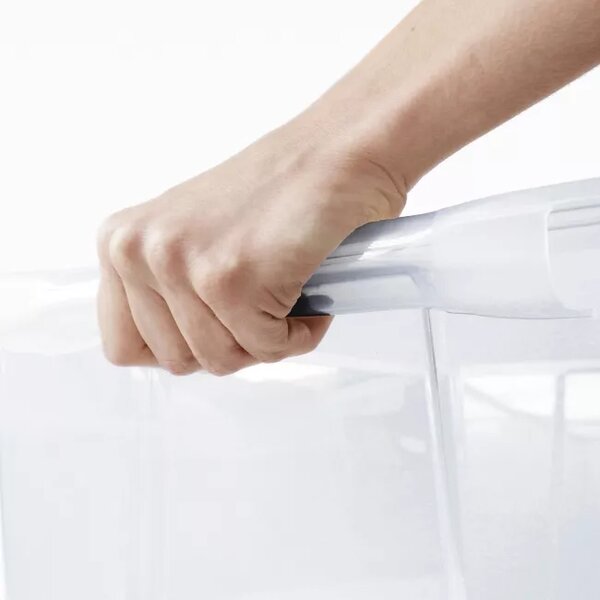 Rotho Univerzálny úložný box, krabica s vekom, EVO, transparent - 58x39x28, 44l