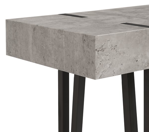 Konferenčný stolík imitácia betónu čierne kovové nohy 100 x 40 cm obdĺžnikový moderný industriálny štýl
