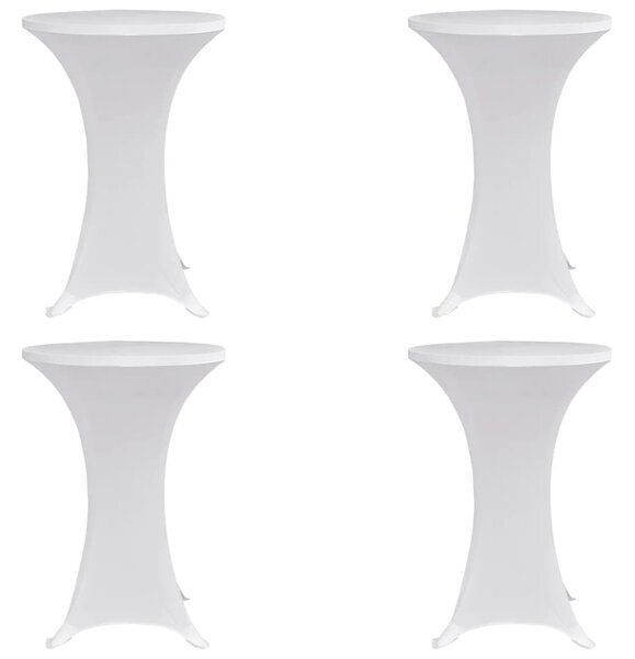 Obrusy na stojaci stôl 4 ks biele Ø70 cm naťahovacie