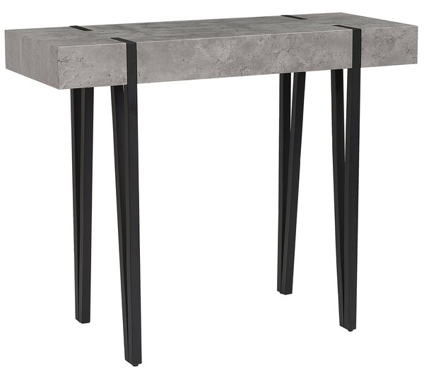 Konferenčný stolík imitácia betónu čierne kovové nohy 100 x 40 cm obdĺžnikový moderný industriálny štýl