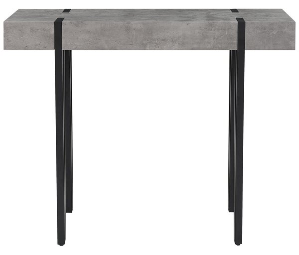 Konferenčný stolík imitácia betónu čierne kovové nohy 100 x 40 cm obdĺžnikový moderný industriálny štýl