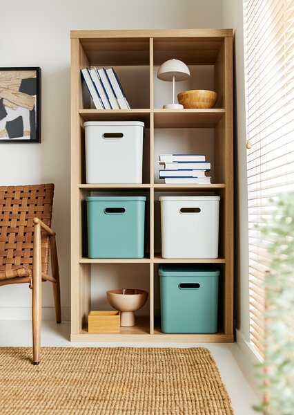 Rotho Úložný box, rovný s vekom, 27l, matne biela ALBU LIGHT, 37x29x30