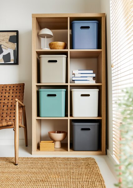 Rotho Úložný box, rovný s vekom, 27l, antracit ALBU LIGHT, 37x29x30