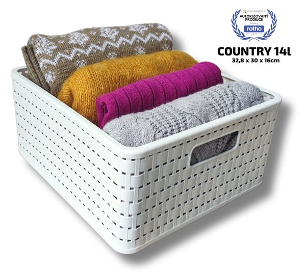 Rotho Úložný box Country 14 l biela