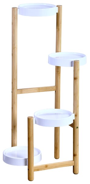 Kesper Stojan na kvety, 4 - poschodia, drevo, biely