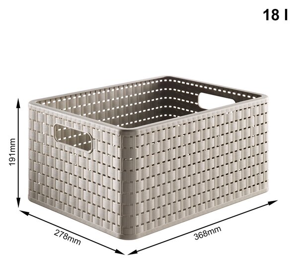 Rotho úložný box Country A4 18L cappuccino