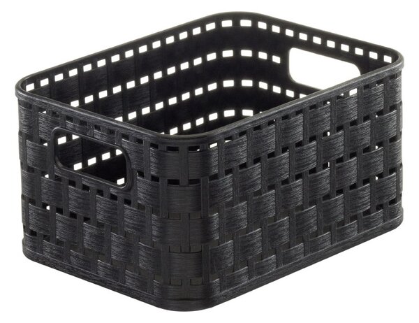 Rotho Plastový košík COUNTRY, rovný, antracit (2l - 18x14x10)