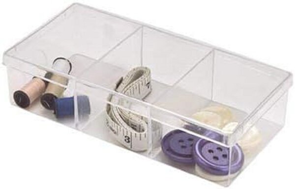 Arte Regal Organizér na drobnosti, 3 priehradky, s vekom, transparentný CURAPROX, 20 x 7 x 4