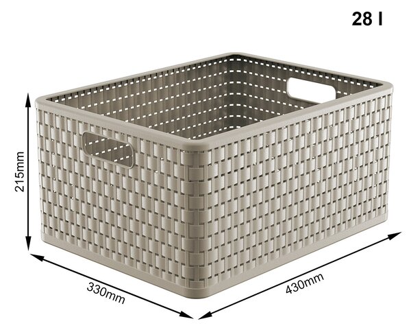 Rotho Úložný box Country 28 l, béžová