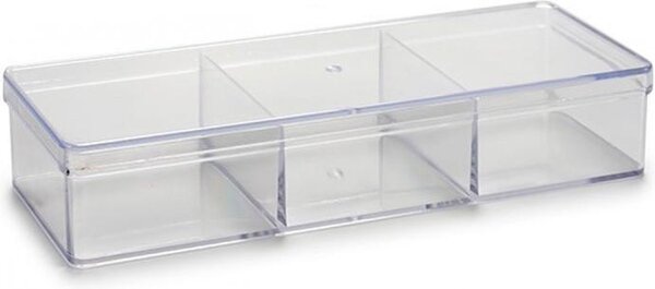 Arte Regal Organizér na drobnosti, 3 priehradky, s vekom, transparentný CURAPROX, 20 x 7 x 4