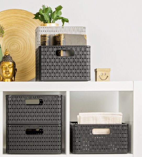Rotho Úložný box Country 14 l čierna