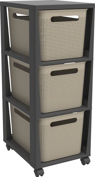 Rotho Úložný box Brisen 3 x 16L antracit cappucino 1049707422