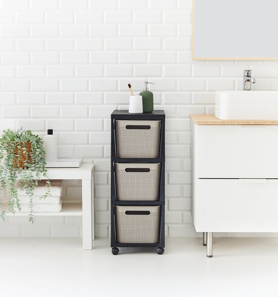 Rotho Úložný box Brisen 3 x 16L antracit cappucino 1049707422