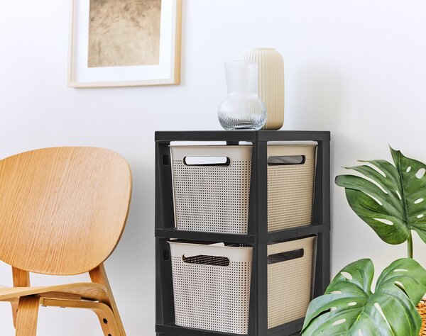 Rotho Úložný box Brisen 3 x 16L antracit cappucino 1049707422