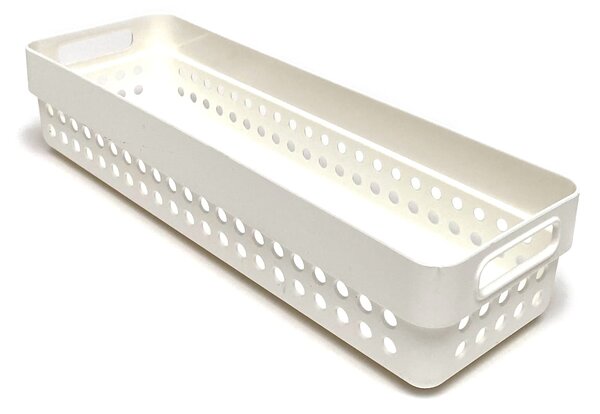 CONFORTIME Sada 2 košíkov na organizáciu, organizéry do zásuvky KOLE 24 x 7,5 cm - biele
