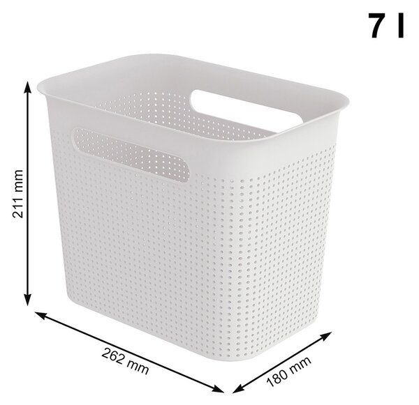 Rotho Úložný box s rúčkami BRISEN 7l, 26x18x21cm, biely