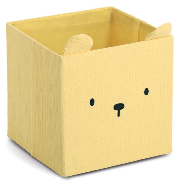 Zeller Present Úložné boxy na hračky, štvorcový tvar MUŠELÍN, žltá, 28x28x28