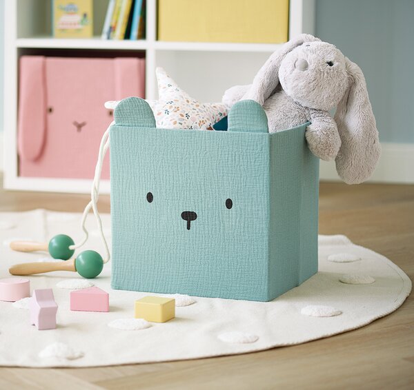 Zeller Present Úložné boxy na hračky, štvorcový tvar MUŠELÍN, béžová, 28x28x28