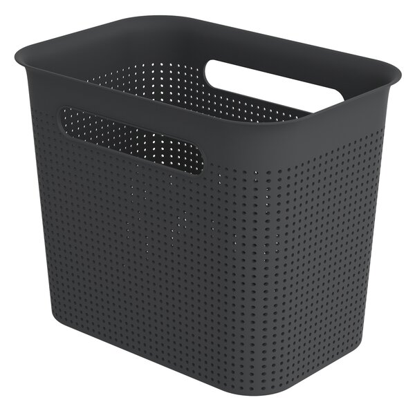 Rotho Úložný box s vekom a s držadlami BRISEN 7l, 26x18x21cm, čierny
