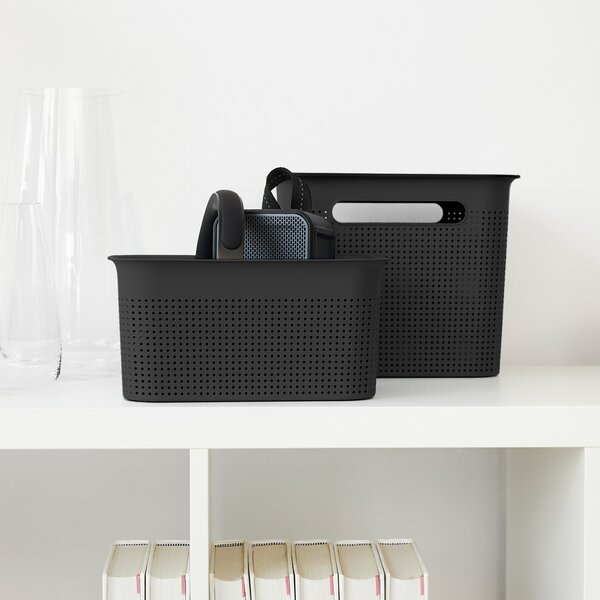 Rotho Úložný box s vekom a s držadlami BRISEN 7l, 26x18x21cm, čierny