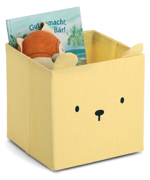 Zeller Present Úložné boxy na hračky, štvorcový tvar MUŠELÍN, žltá, 28x28x28