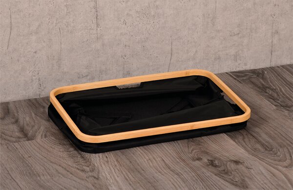 Kesper Úložný box bez veka čierny polyester bambus 54 x 26 x 37 cm