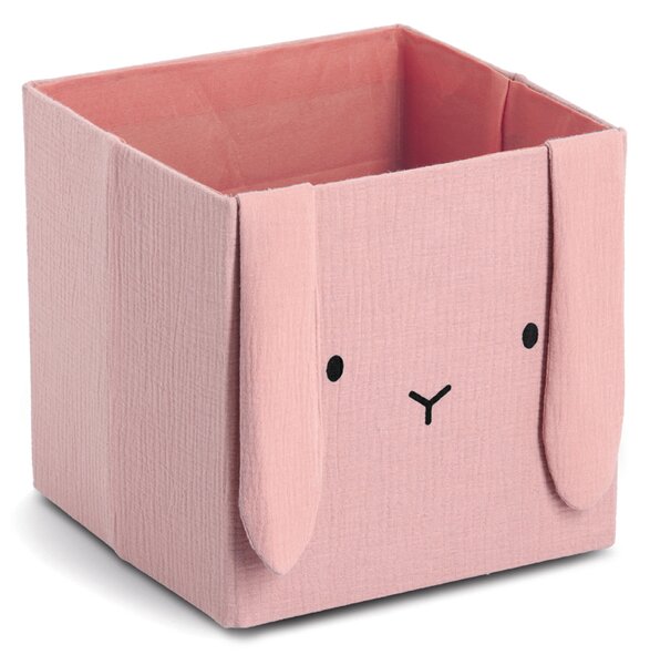 Zeller Present Úložné boxy na hračky, štvorcový tvar MUŠELÍN, ružová, 28x28x28