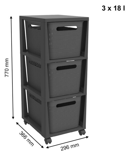 Rotho Brisen 3 x 16L antracit
