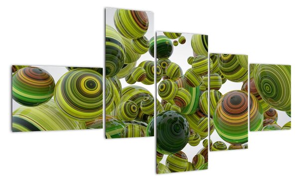 Abstraktný obraz - zelené gule (Obraz 150x85cm)