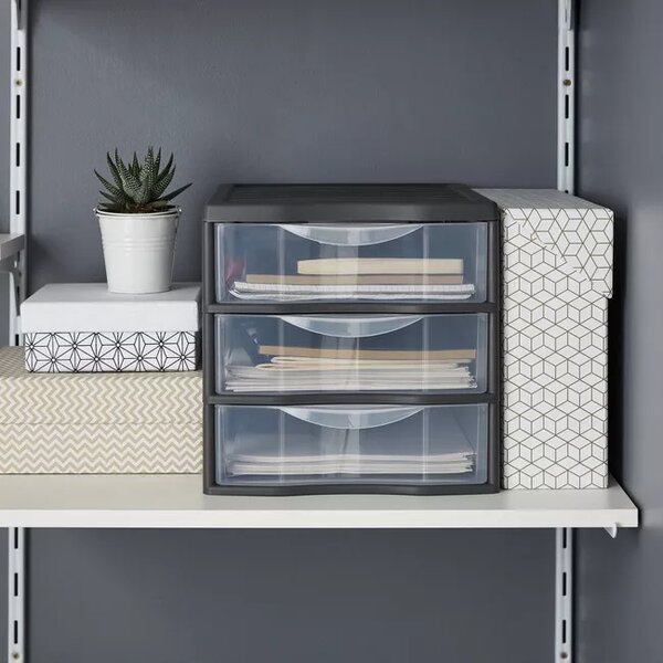 SUNDIS Úložný box s 3 zásuvkami, antracit, OFFICEMIX A4 3A