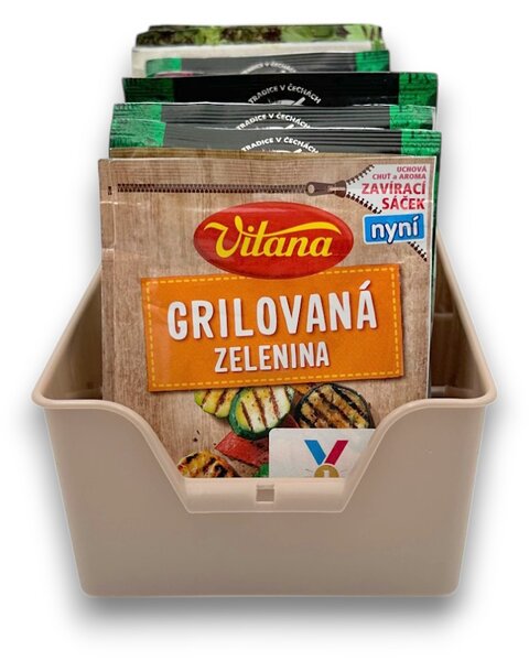 Organizér na korenie vo vrecúškach, zásobník, BEN3 - mocha, 20x14x8