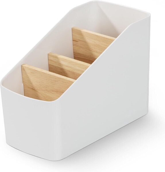 ALTOM Organizér s bambusovými priehradkami, biely OWELEK, S - 10x17x13