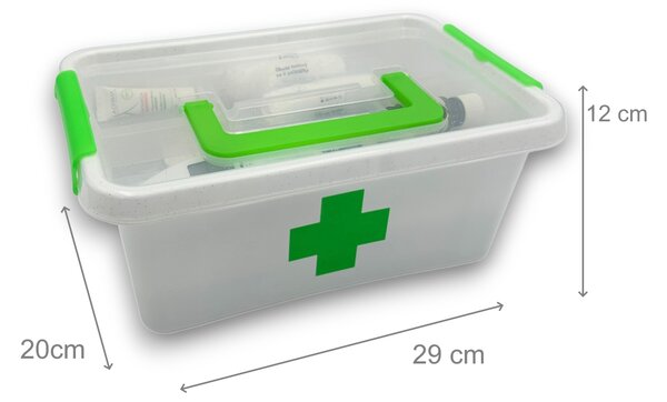 ALTOM Lekárnička, úložný box na lieky s vnoreným organizérom, 2v1, s rúčkou, antibakteriálna, 4.5l